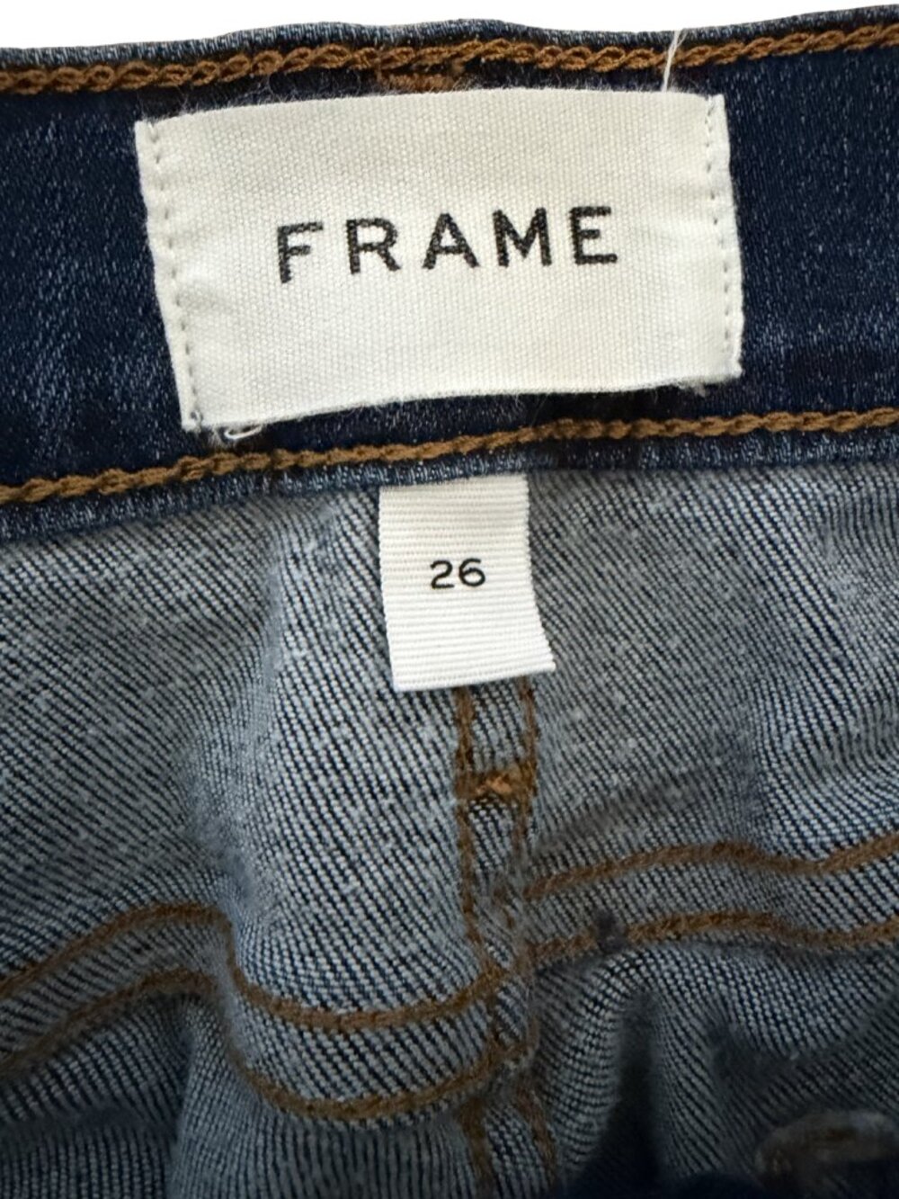 FRAME Le High Flare Jeans Cropped High Rise Flare Denim Size 26 Raw Hem Cut Off - Picture 7 of 8